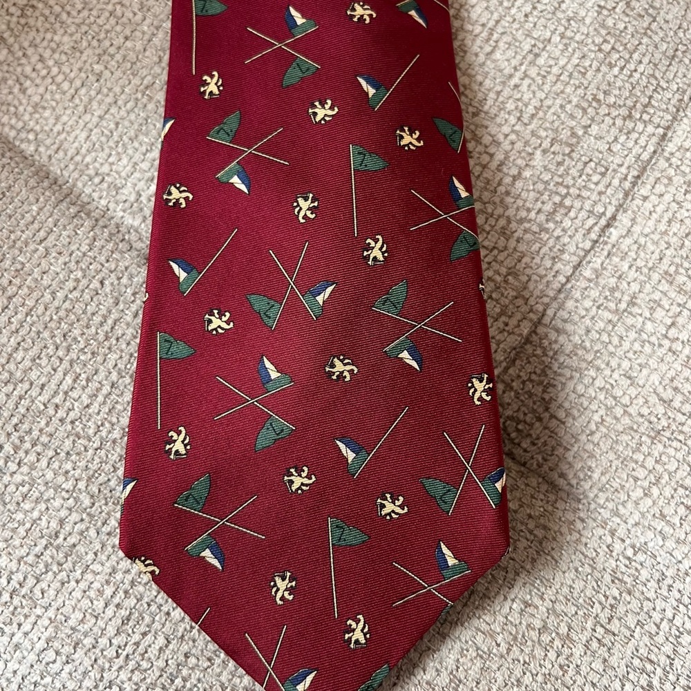 Tommy Hilfiger Red Tie with Patterned Design